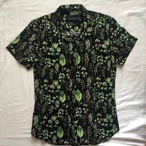 Plant design button down shirt